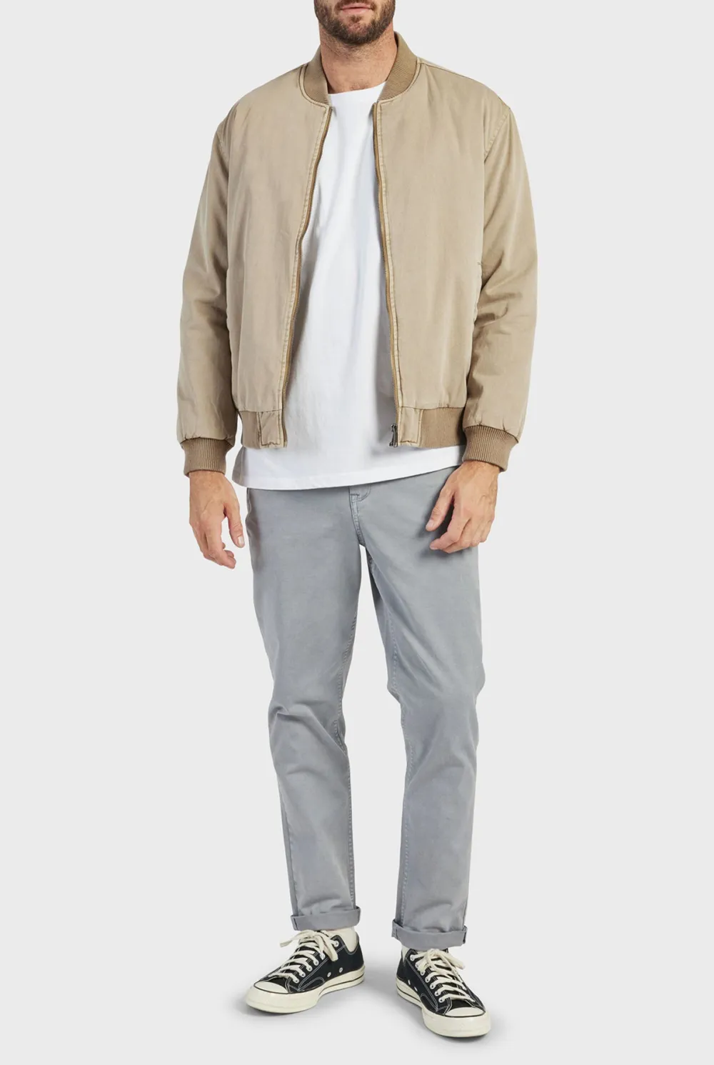 Lightweight Bomber Style Ribbed Cuff Jacket