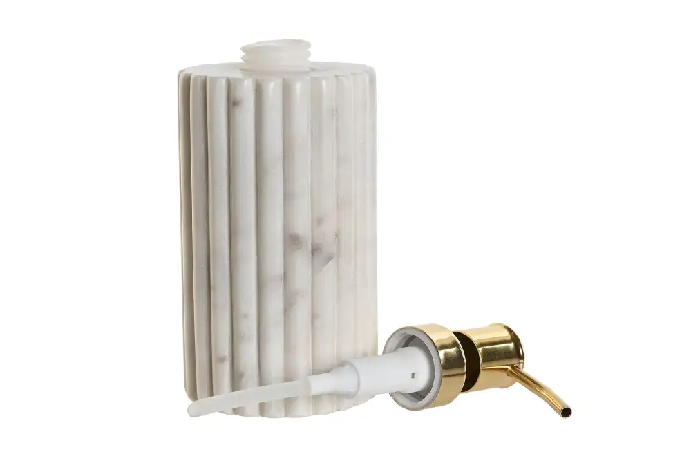 White Marble Dispenser Tumbler Set