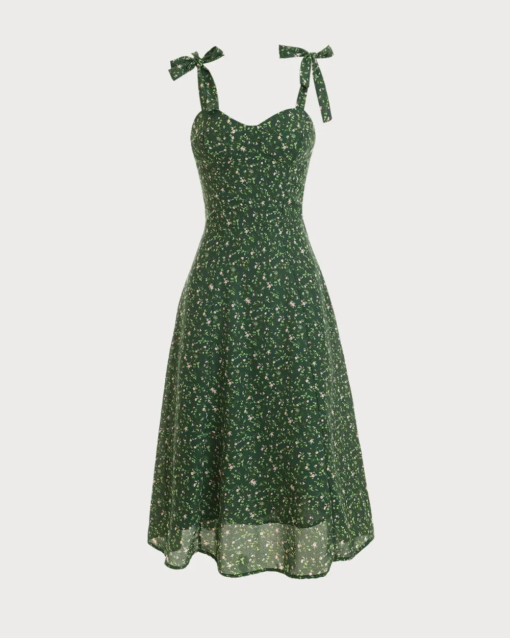 Floral Print Green Dress