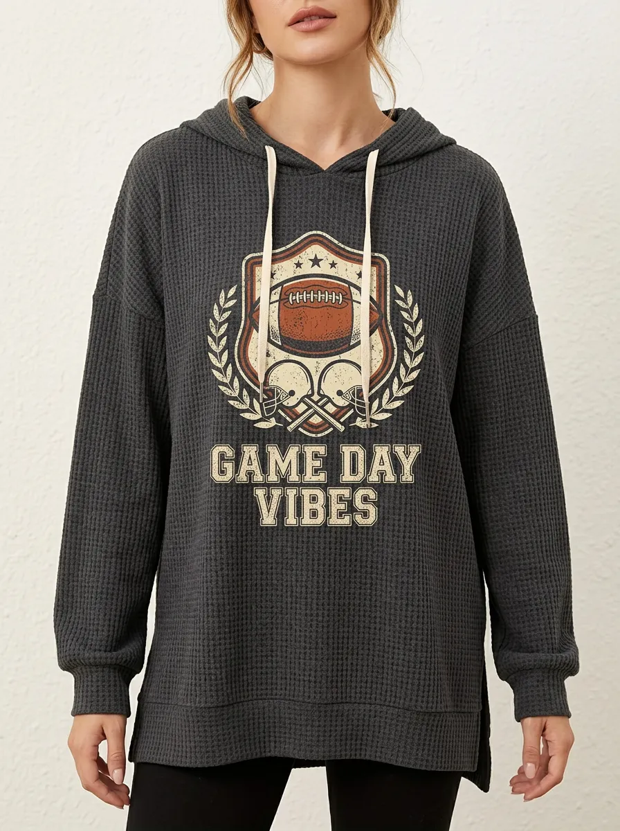 Football Graphic Casual Hoodie