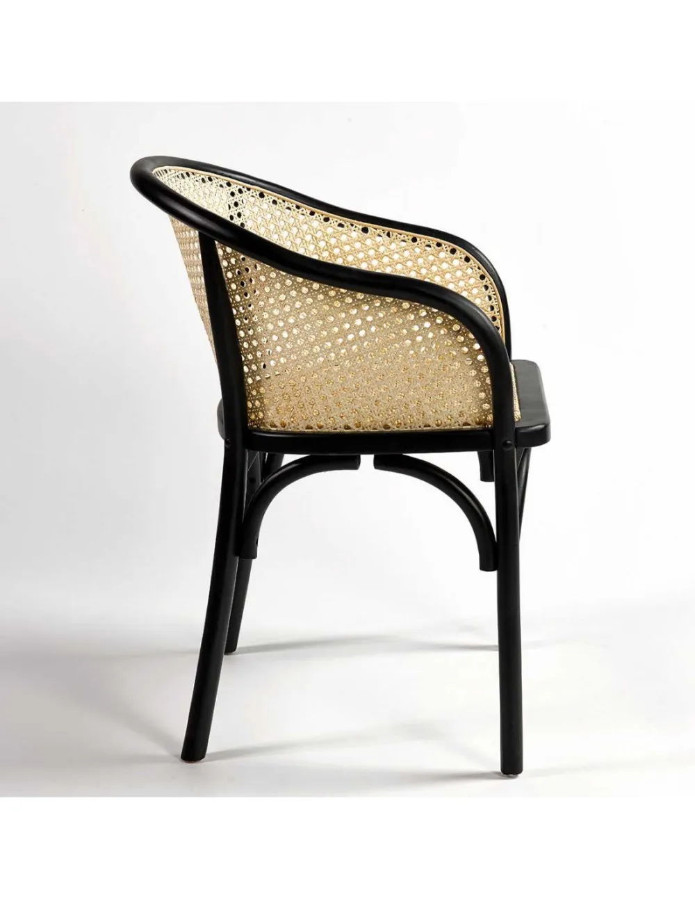 Black Woven Rattan Dining Chair