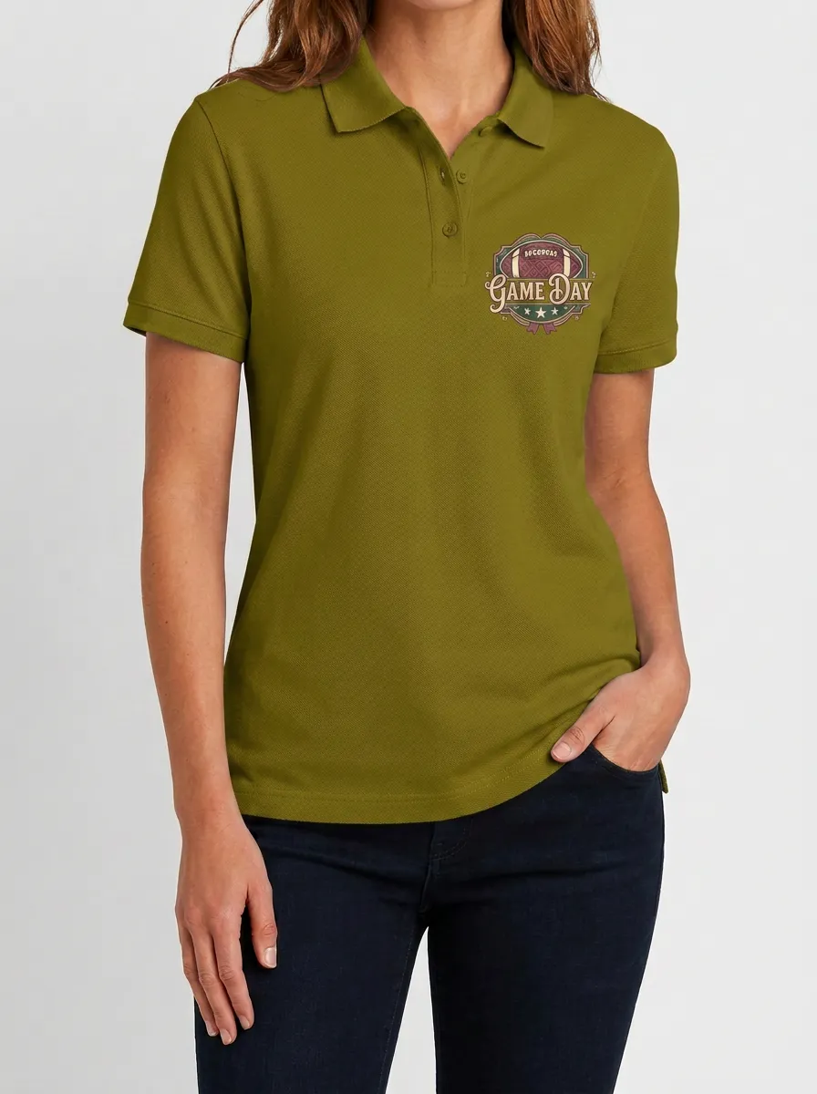 Football Fan Game Day Logo Graphic Polo Shirt