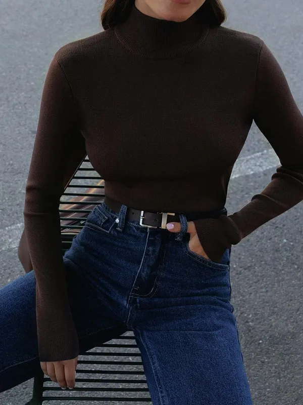 Spring Comfortable Mock High-Neck Top