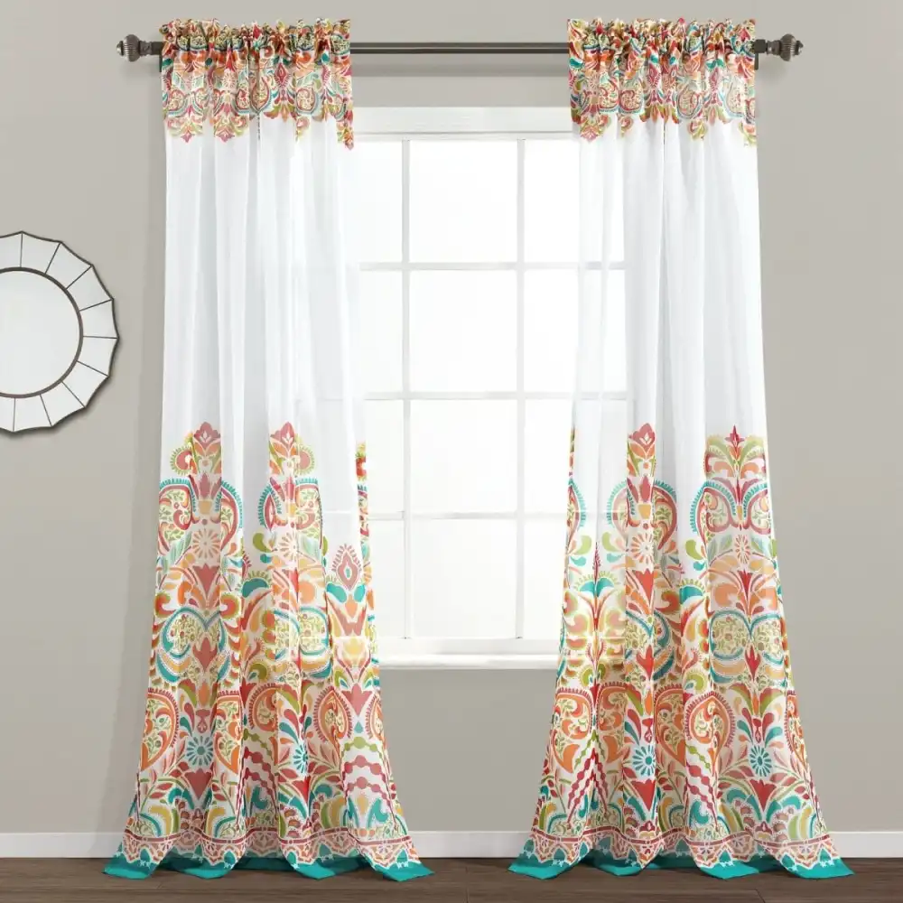 Refined Bohemian Paisley Blackout Rod Pocket Curtain Panel Set