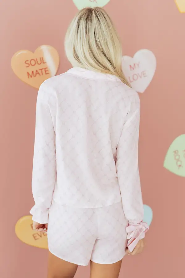 Soft Bow Detail Bow Pajama Set