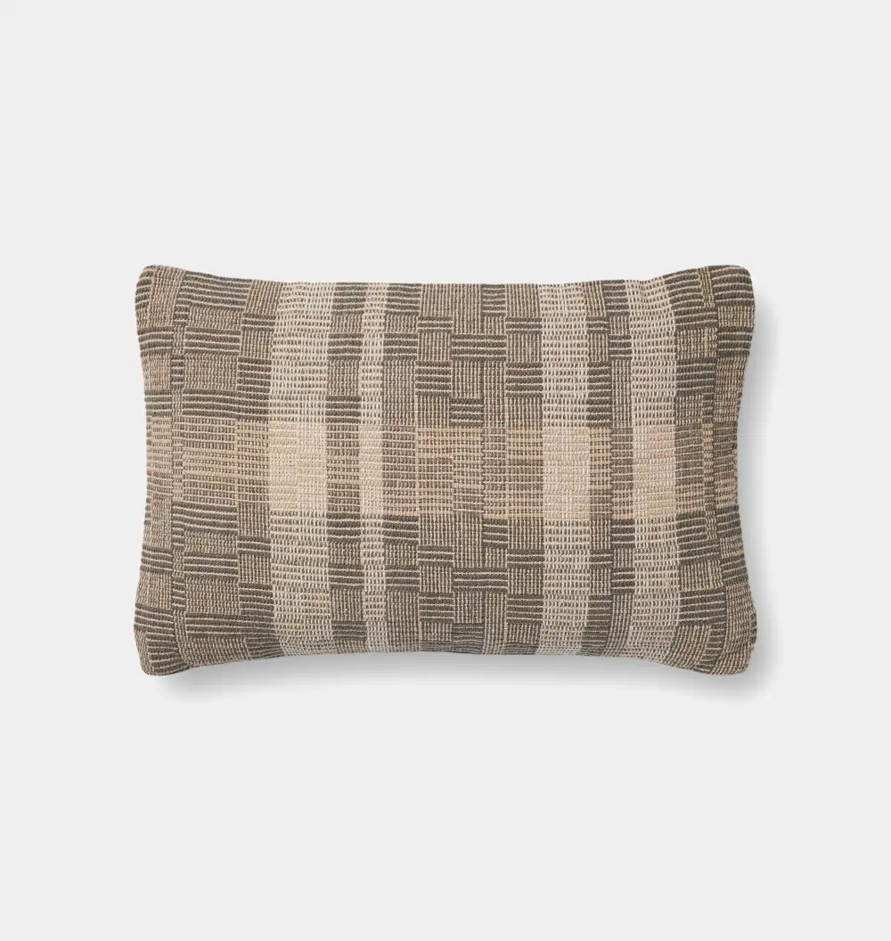 Charcoal Woven Sofa Throw Pillow