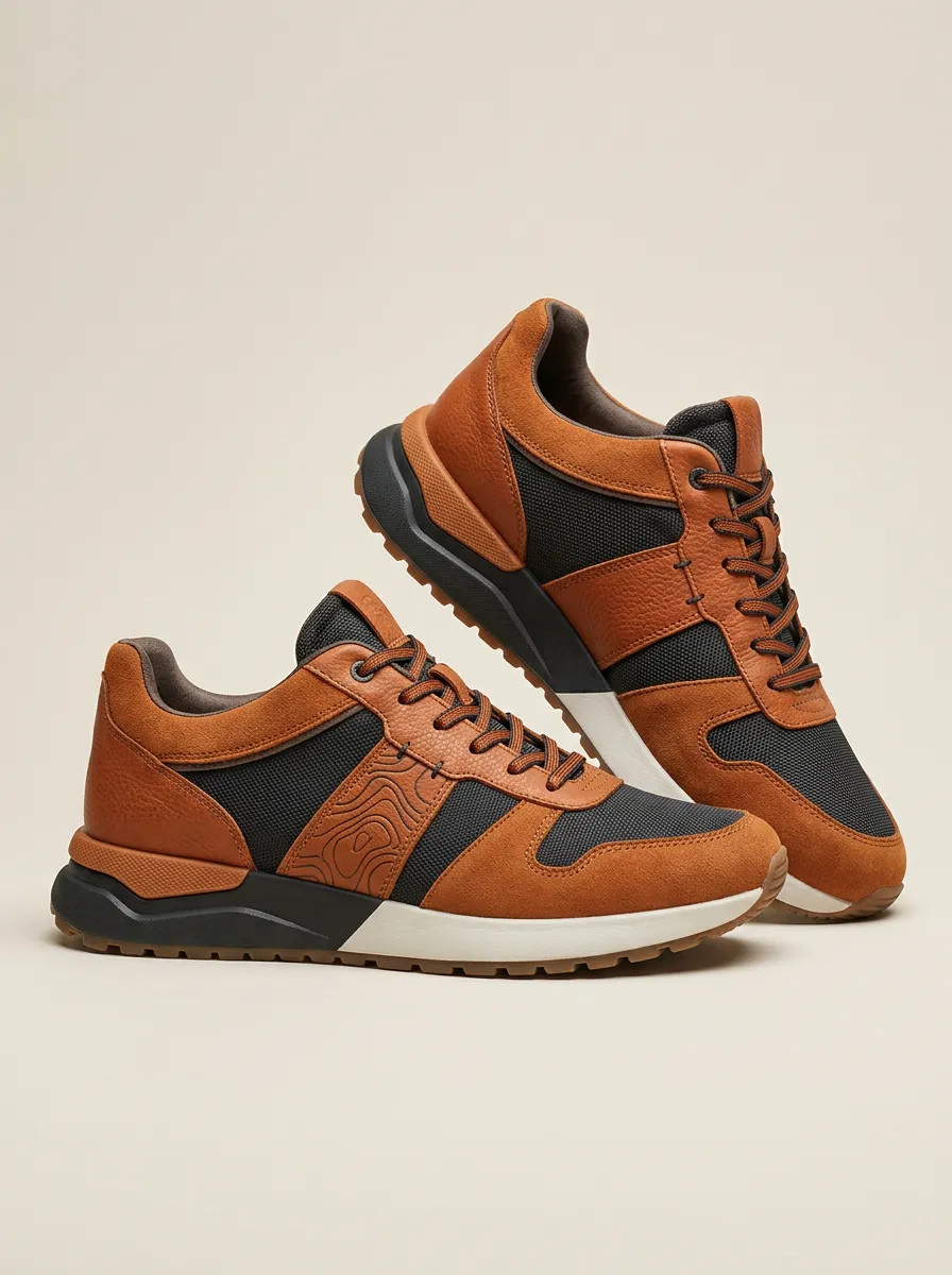 Men's Outdoor Hiking Lover Topographic Map Print Sneakers