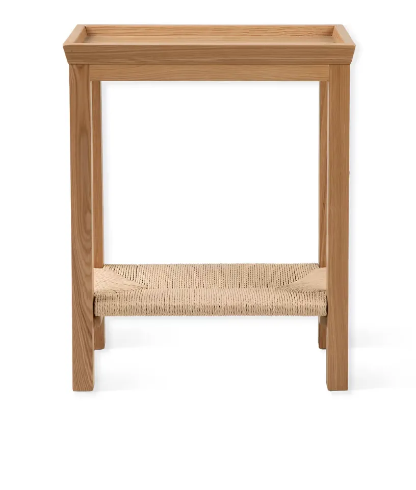 Ash-Wood Woven Side Table