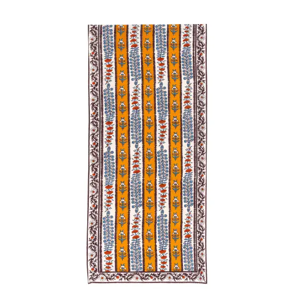 Sunwashed Botanical Cafe Table Runner