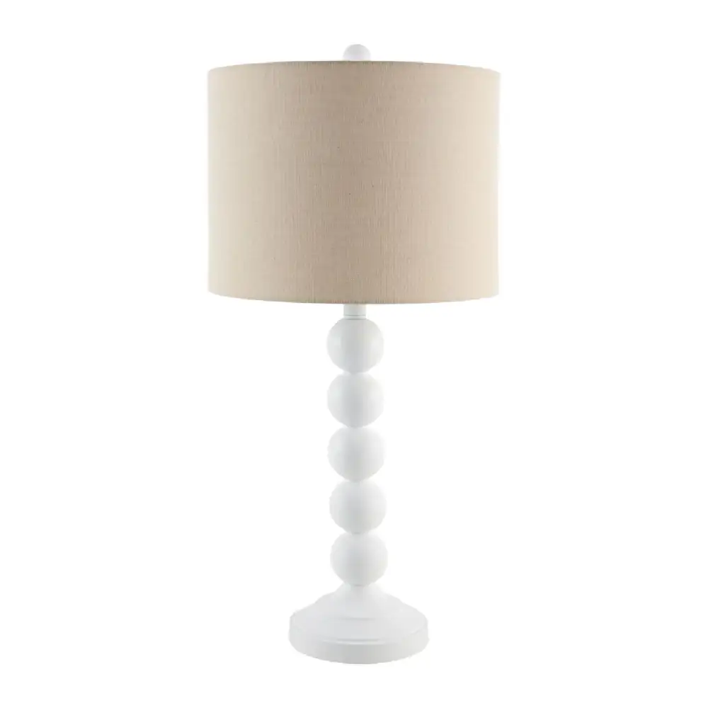 Stacked Painted Metal Linen Table Lamp