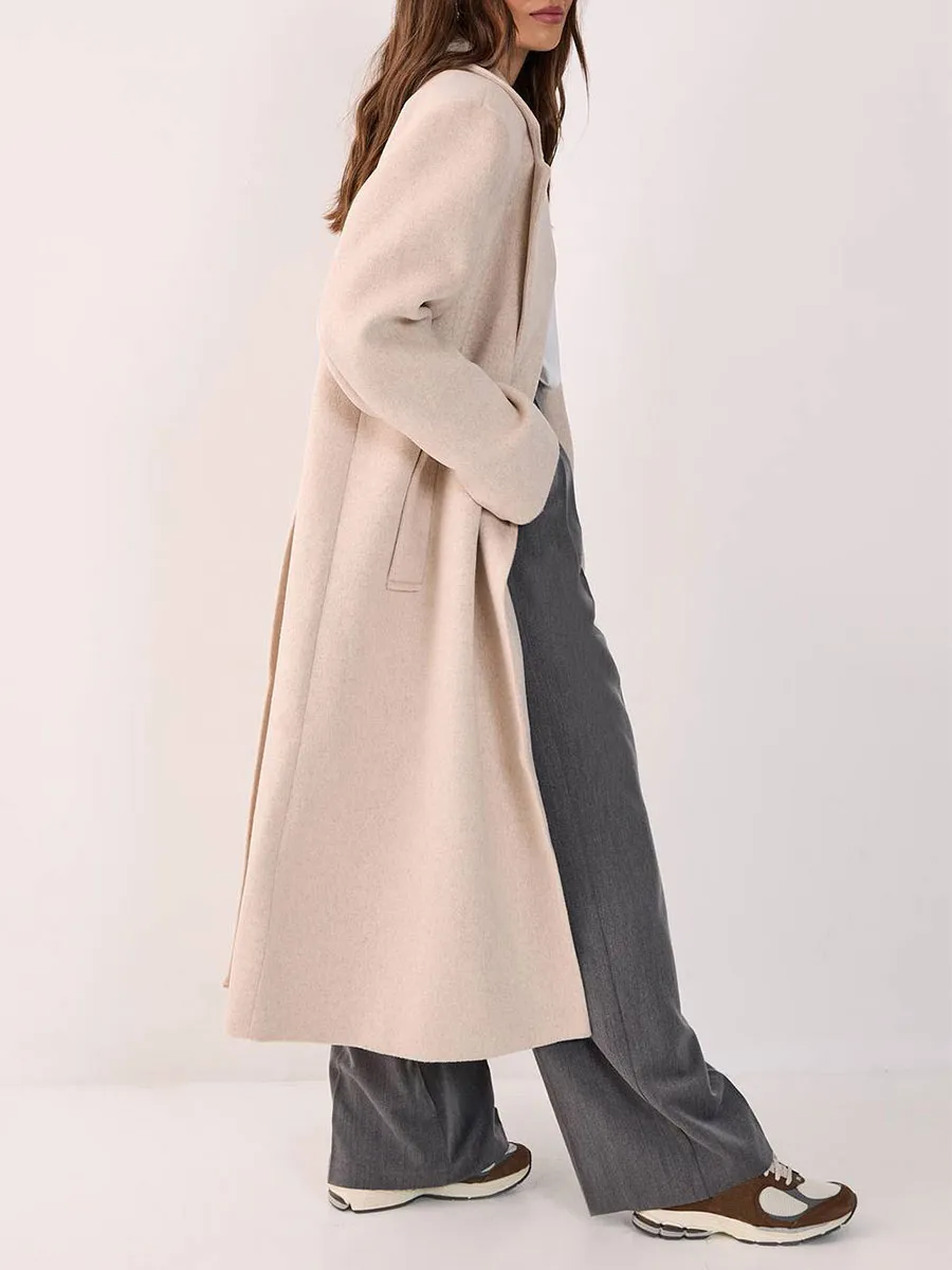 Women's Casual Style Solid-Color Long Coat