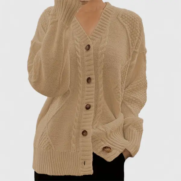 V-Neck Relaxed Cardigan