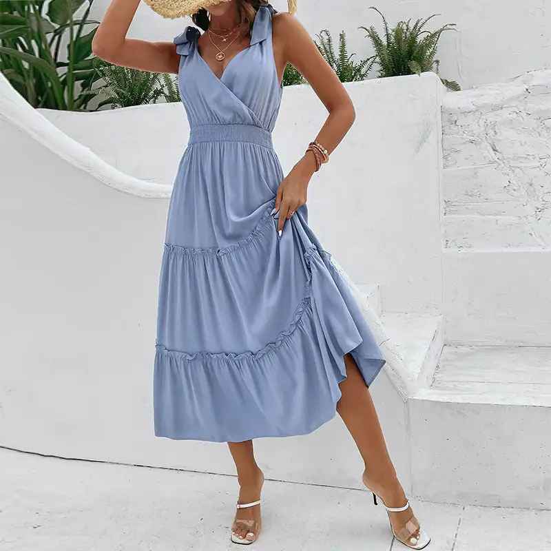 Women's Wrap V-Neck Summer Dress
