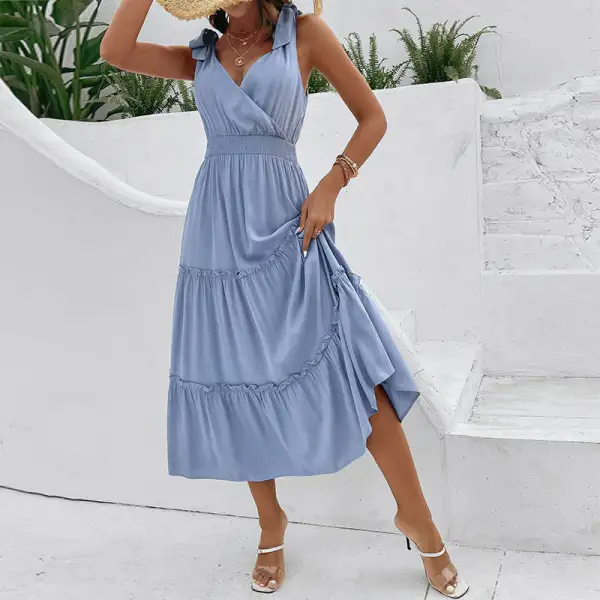 Women's Wrap V-Neck Summer Dress