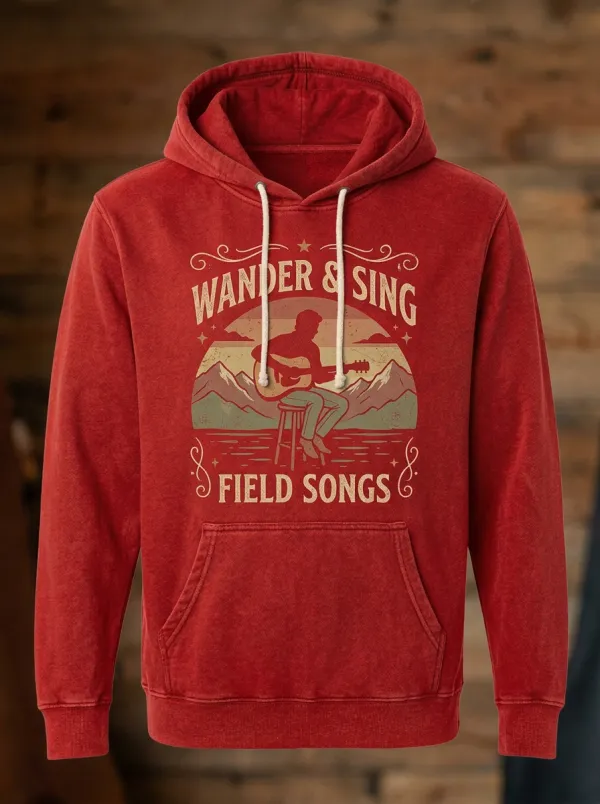 Western Guitar Country Music Graphic Hoodie