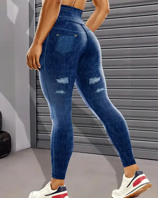 Supportive Denim-Look Everyday Leggings