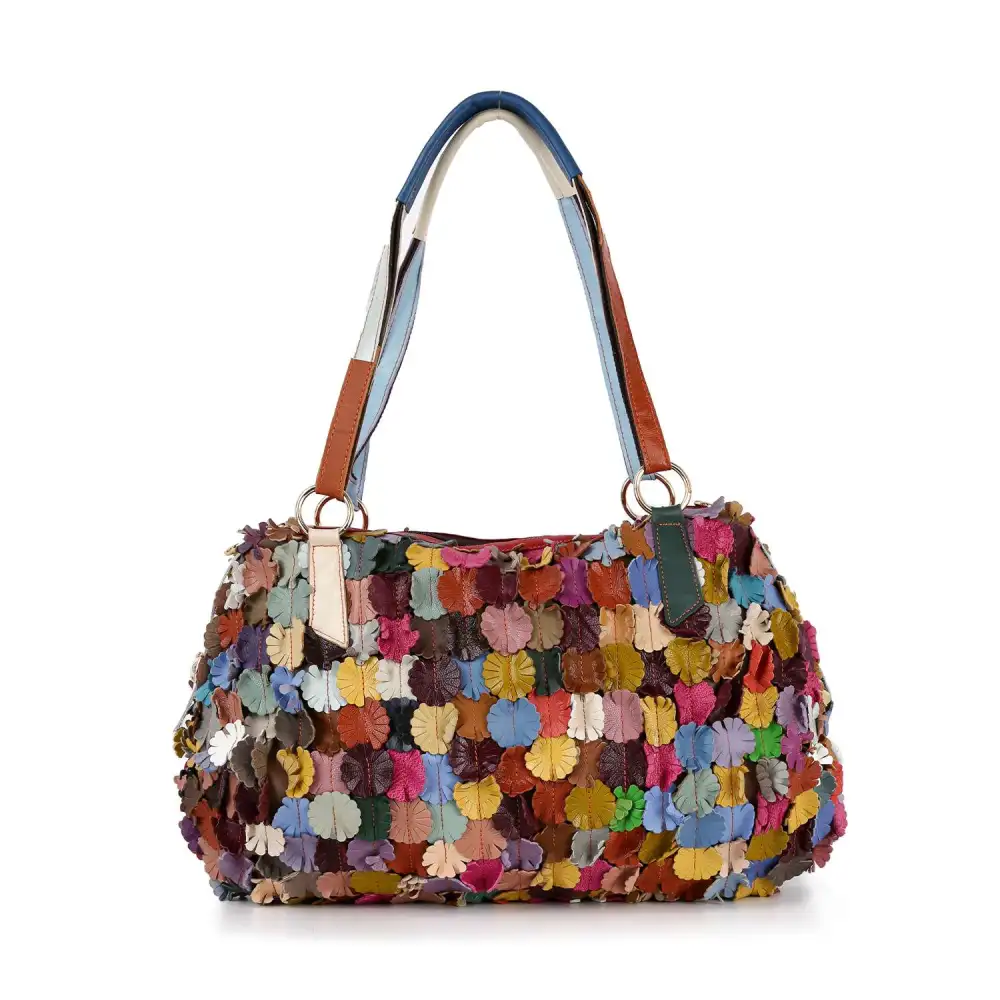Floral Leather Shoulder Bag
