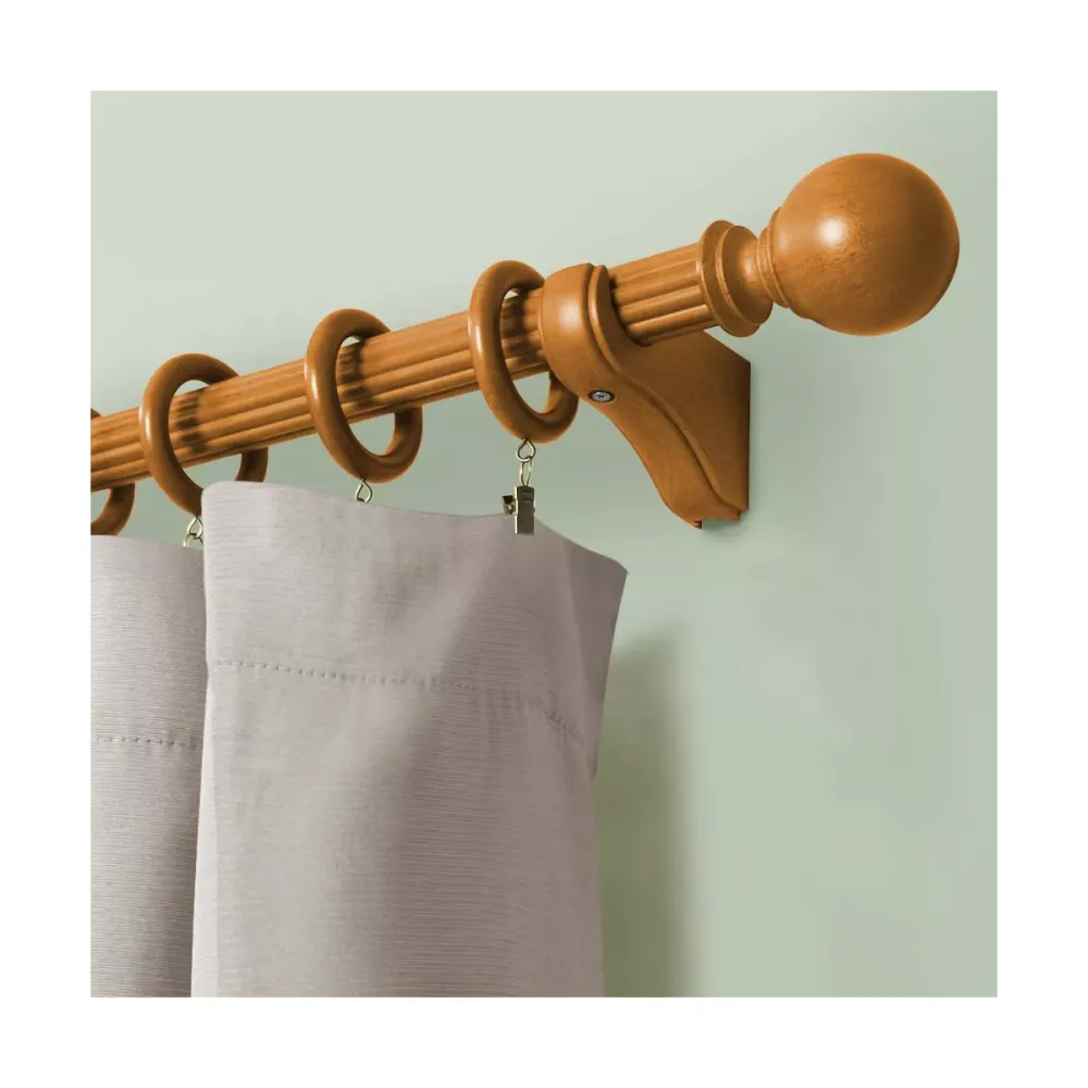 7-Piece Wood Curtain Ring Hardware Set