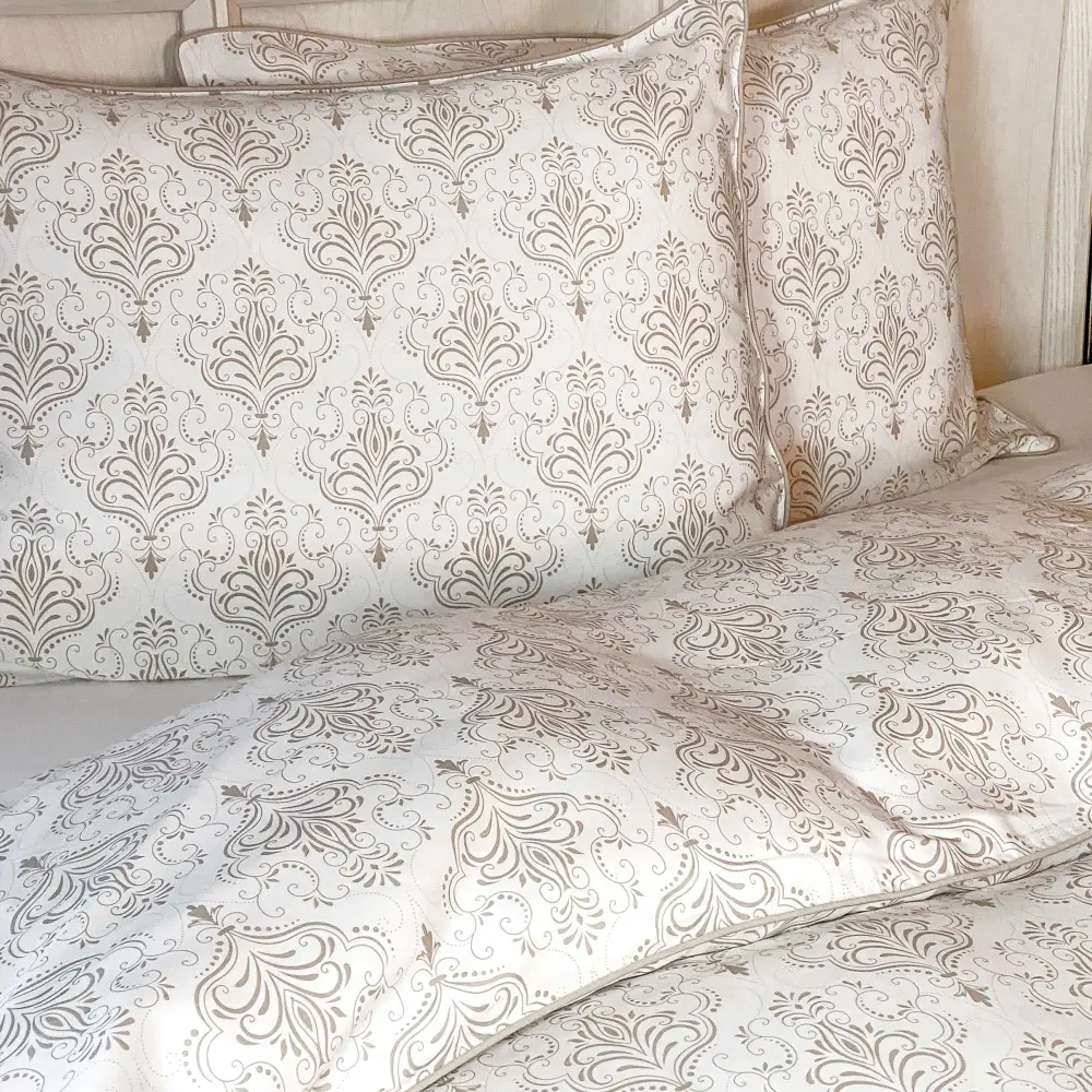 Bamboo Damask Duvet Cover Bedding Set
