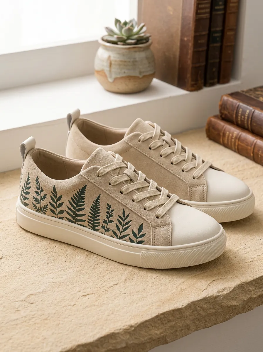Women's Street Nature Lover Fern Leaf Skate Shoes