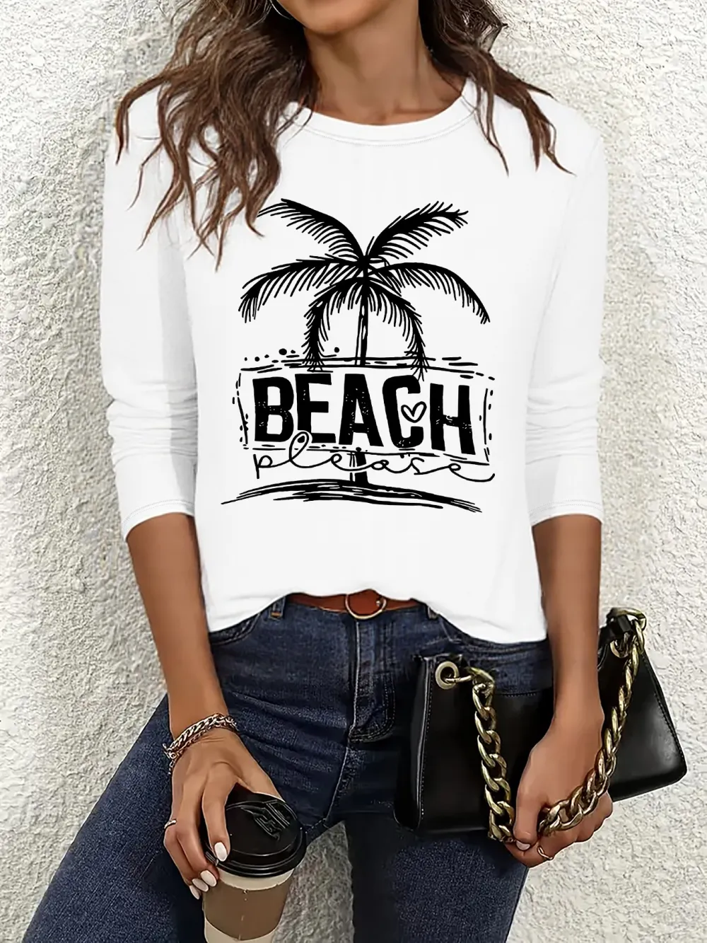 Retro Palm Tree Long Sleeve T-Shirt