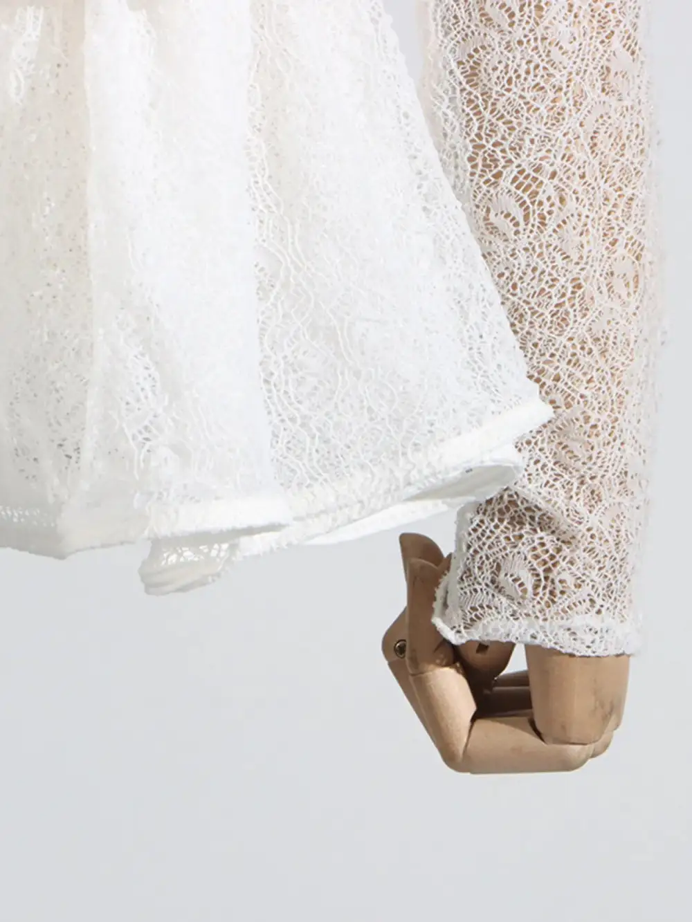 Structured Shape Lace Ruffle Mini Dress