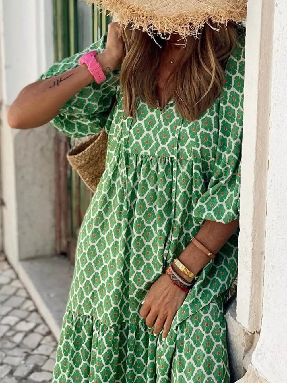 Bohemian Print Maxi Dress