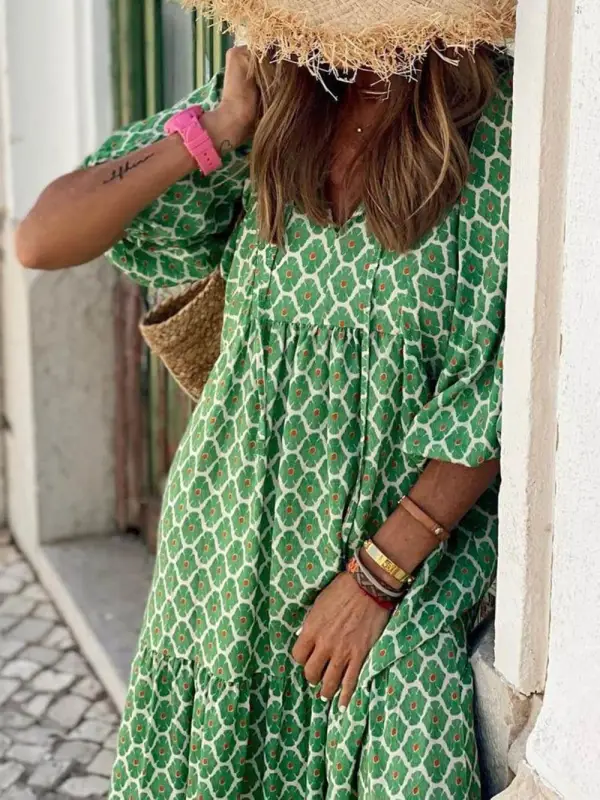 Bohemian Print Maxi Dress