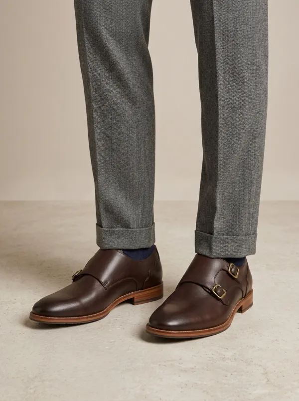Men's Distinctive Classic Business Leather Double Monk Strap Shoes