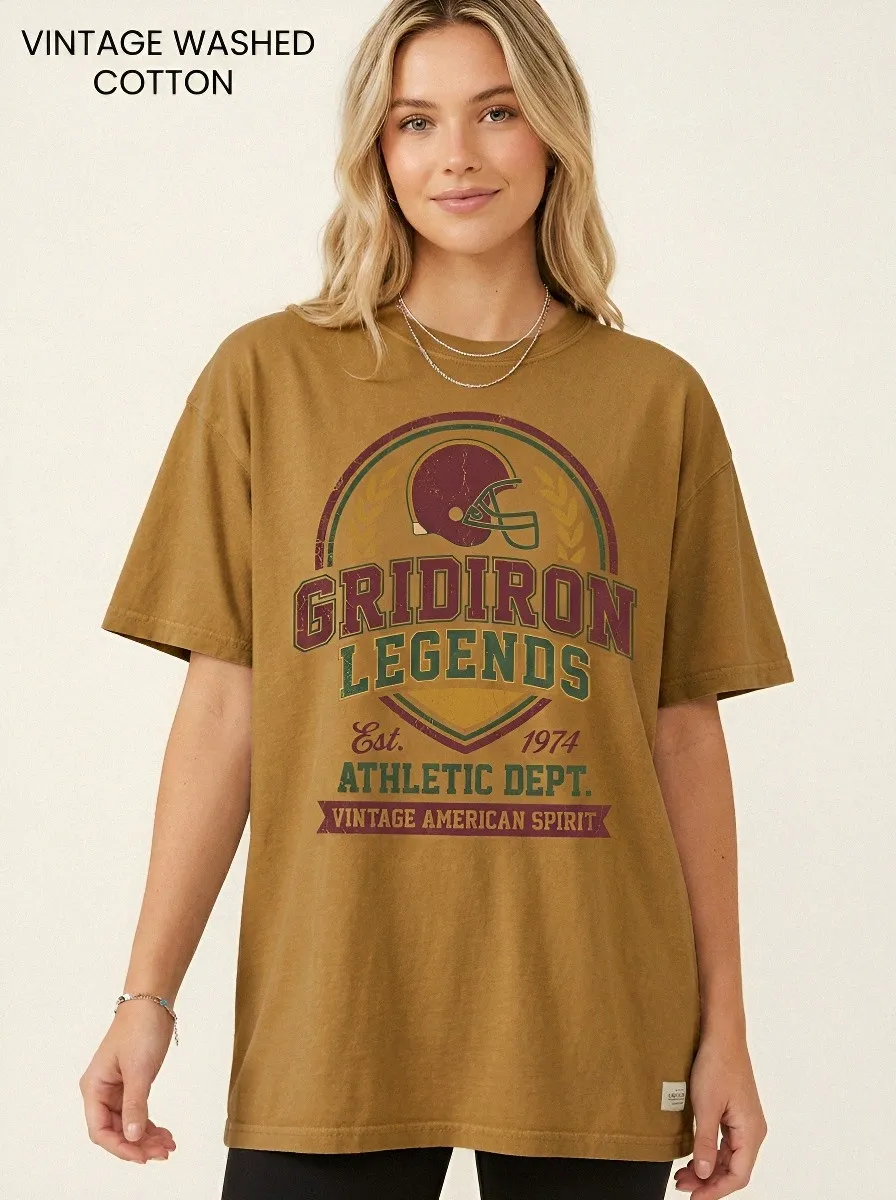 Women's Football Lover Gridiron Legends Helmet Printed T-Shirt