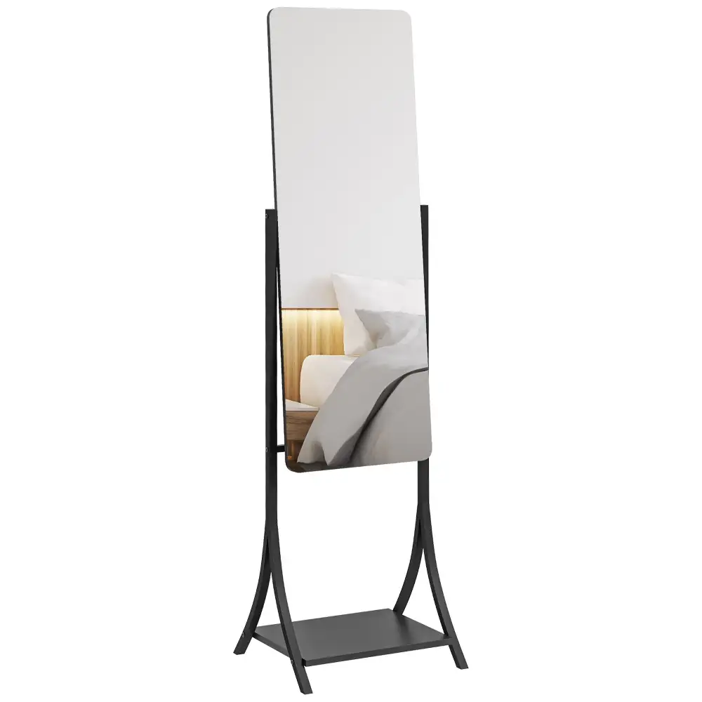 Adjustable Dressing Mirror With Shelf