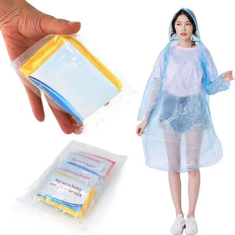 Rain Card Disposable Unisex Pocket Size Easy to Carry Digi Raincoat Free Size