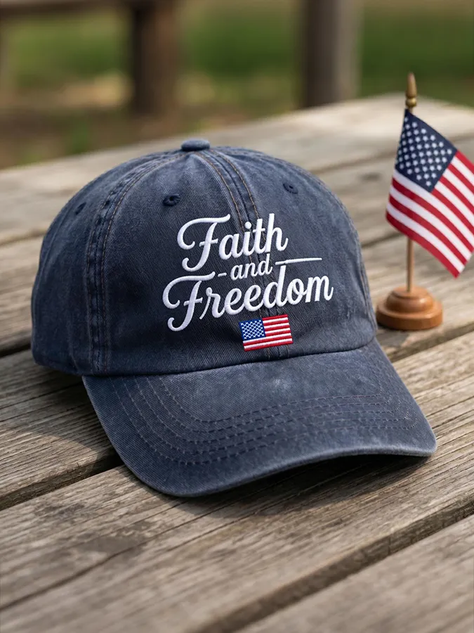 American Free Faith Patriotic Baseball Hat