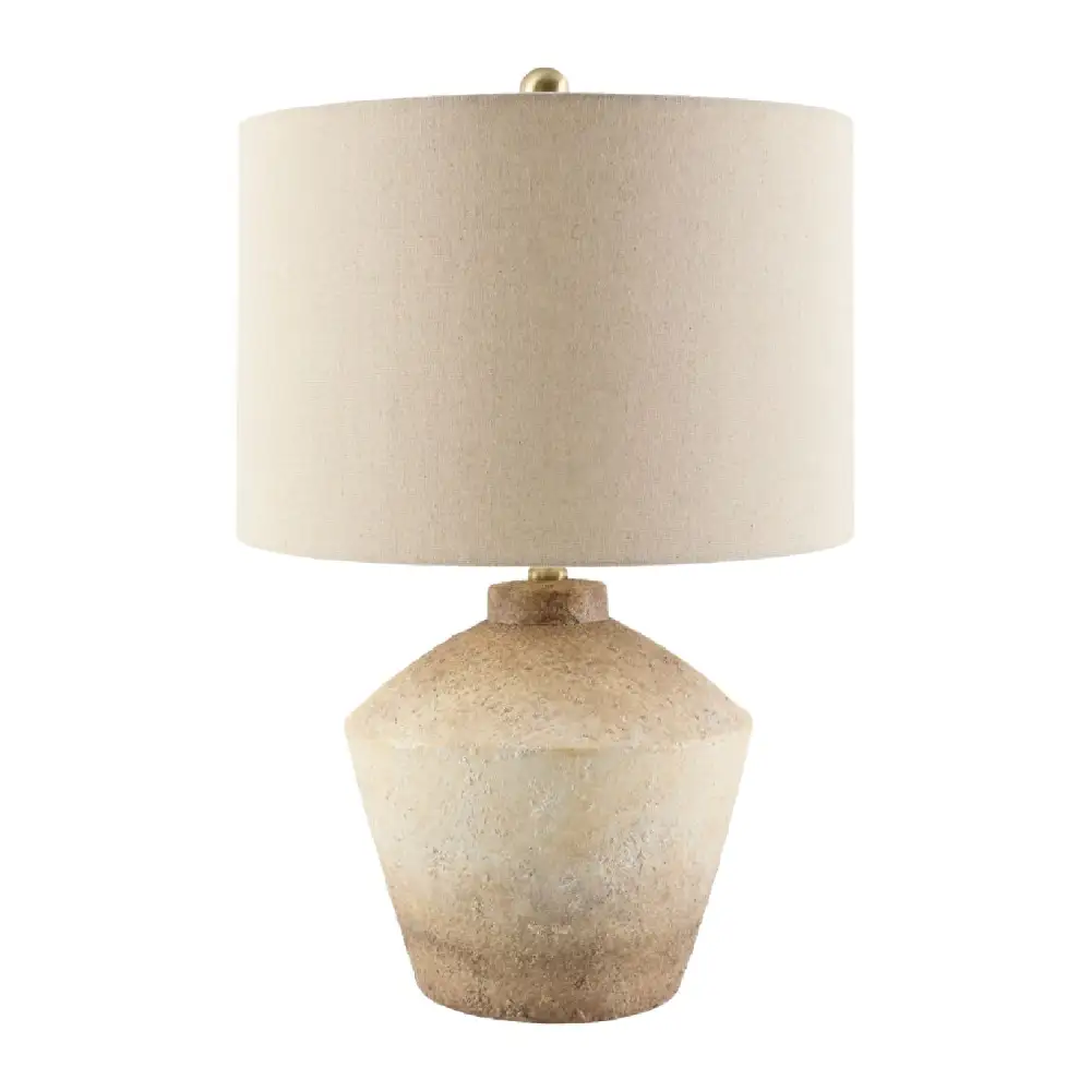 Linen Shade Ceramic Iron Table Lamp