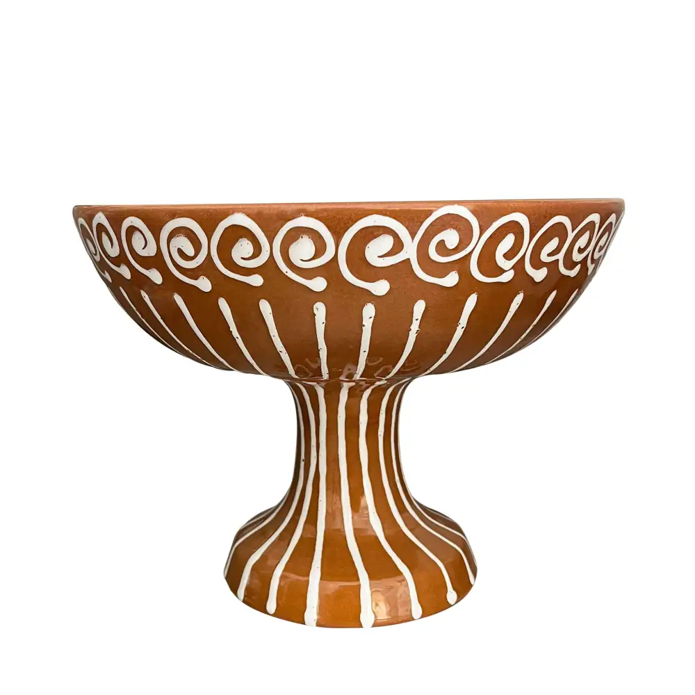 Artisan-Made Ceramic Fruit Bowl Stand