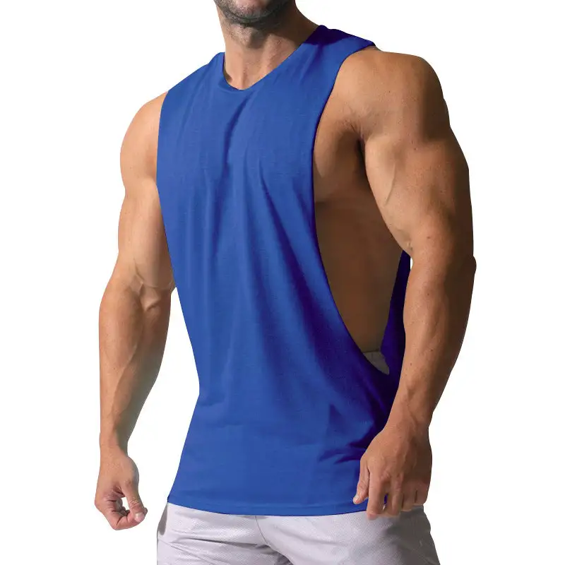 Men's Muscle Shirt With Extra Deep Arm Openings And Breathable Cotton Blend