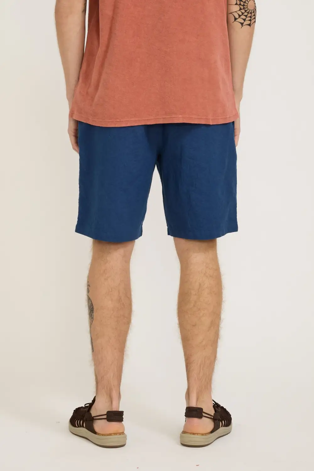 Coral Top Matching Blue Short Pants