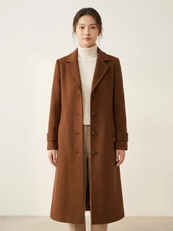 Soft Wool-Blend Longline Outerwear Coat