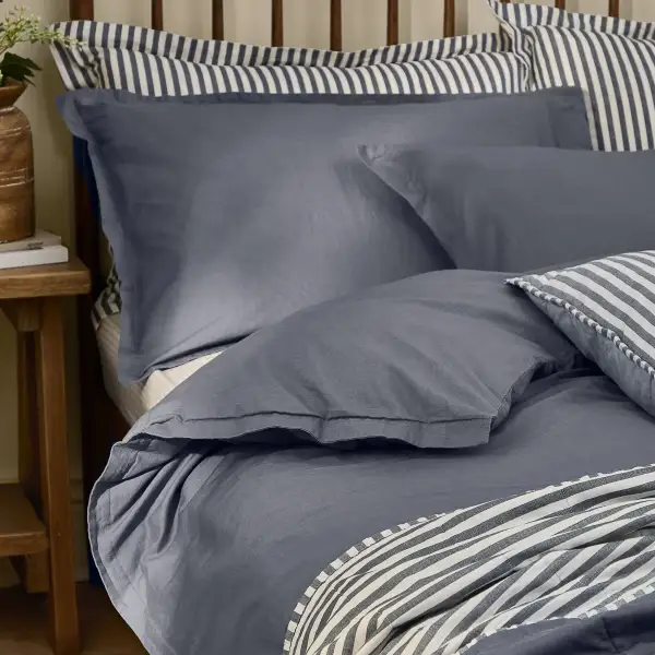 Calm Bedroom Printed Washed Cotton Duvet Cover Set