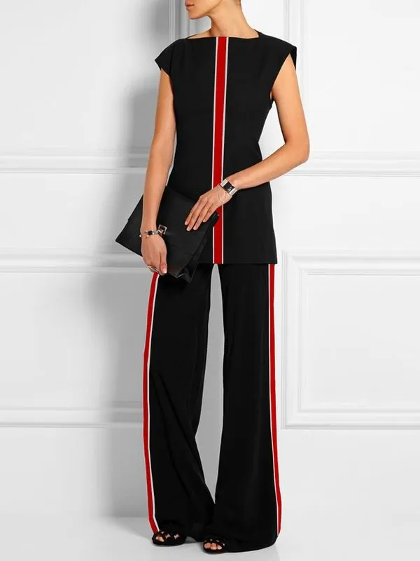 Cap Sleeve Contrast Print Round Neck T-Shirt