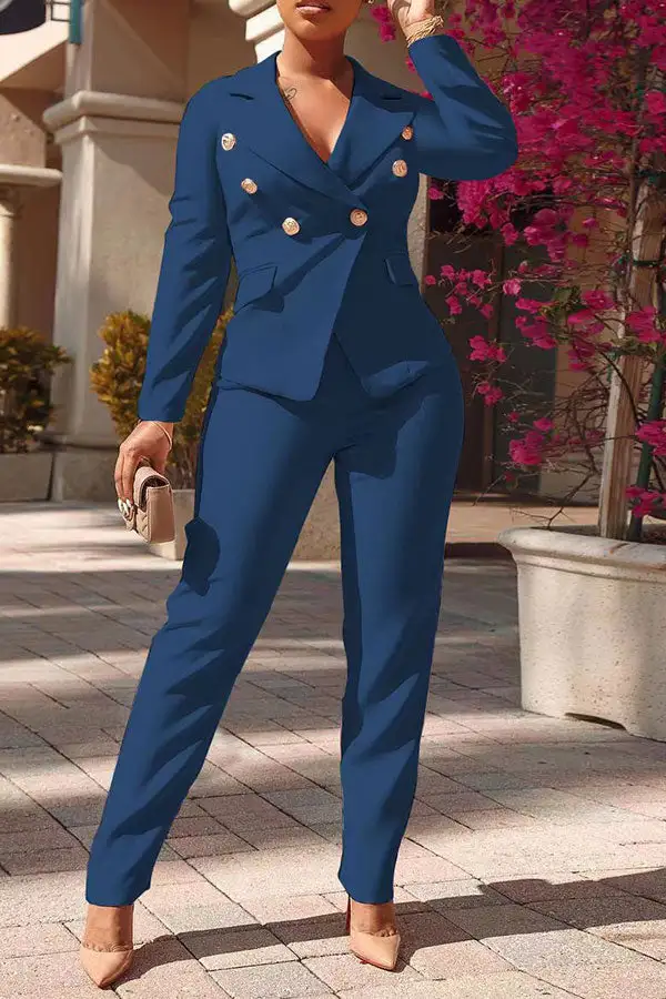 Modern Double Breasted Pant Suit