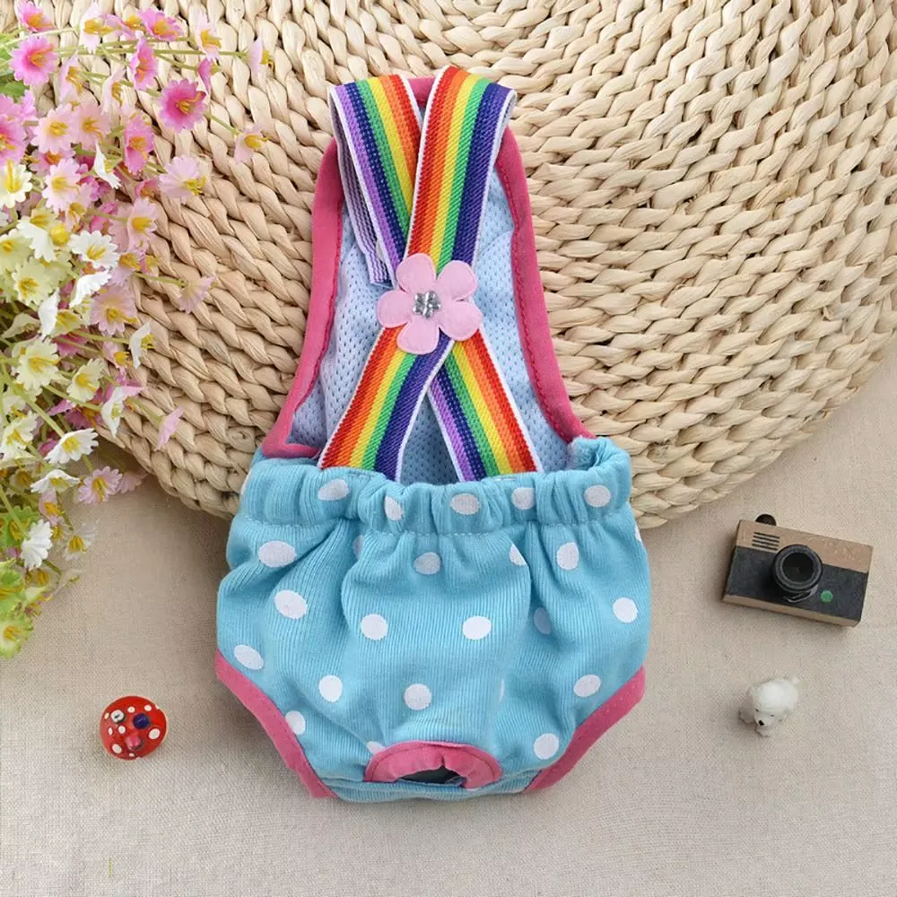 Cute Polka Dot Dog Diapers with Rainbow Straps
