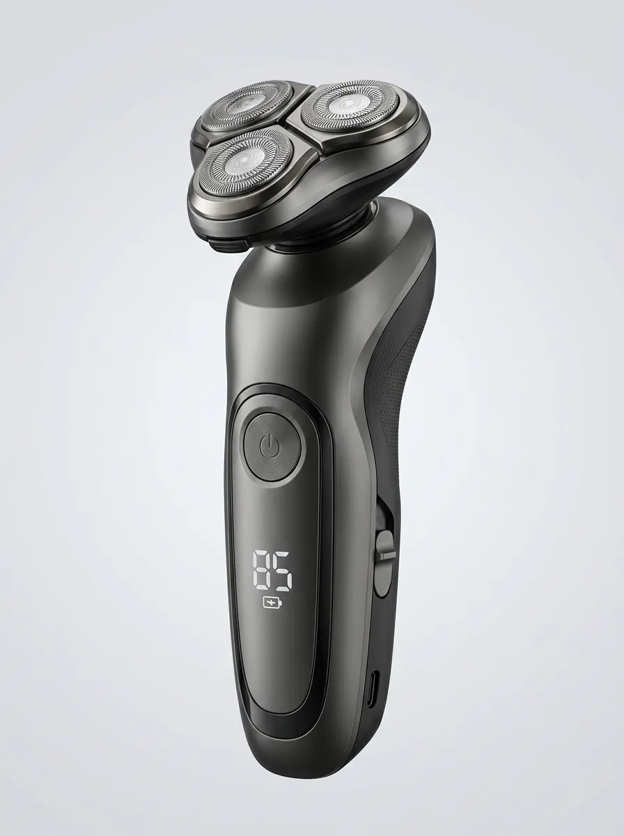 Rotary Triple-Head Digital Display Electric Shaver