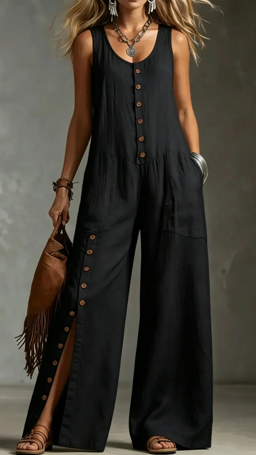Cross Neck Jumpsuit