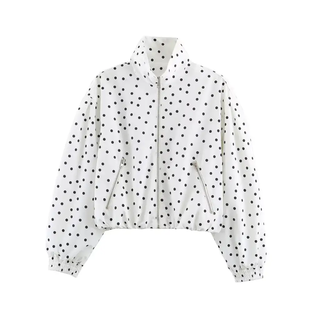 Stand Collar Elastic Hem Bomber Jacket