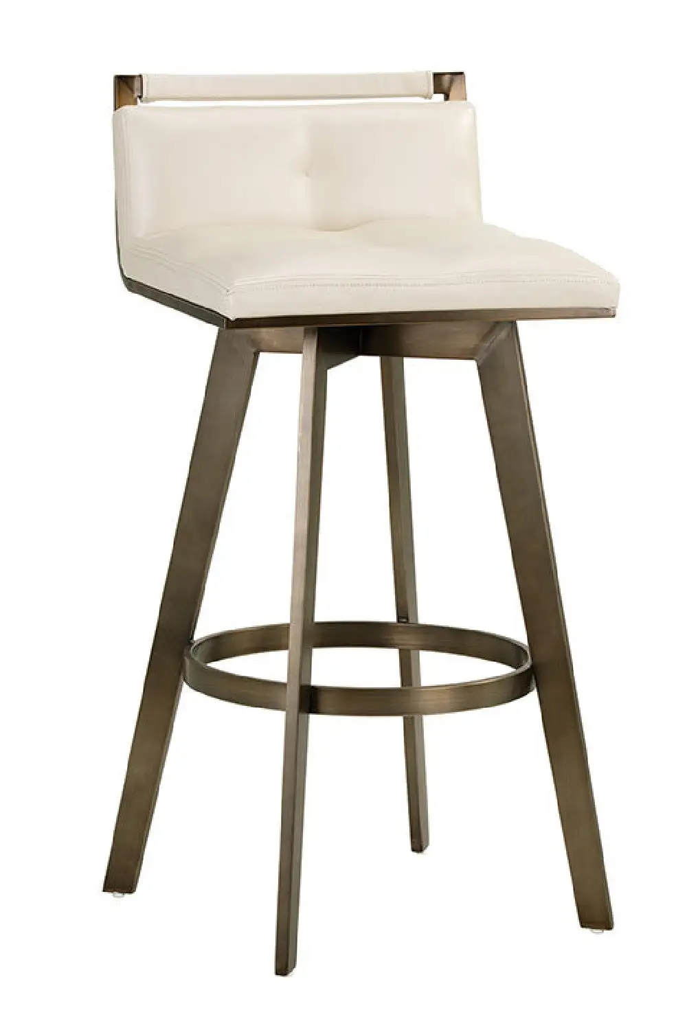 Swivel Leather Leather-Look Bar Stool
