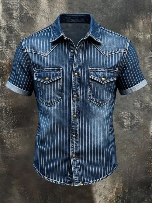 Men's Retro Pocket Short-Sleeve Shirt