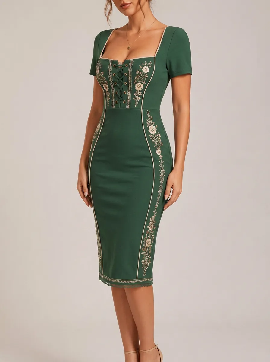 Women's Printed Floral Festival Bodycon Dress