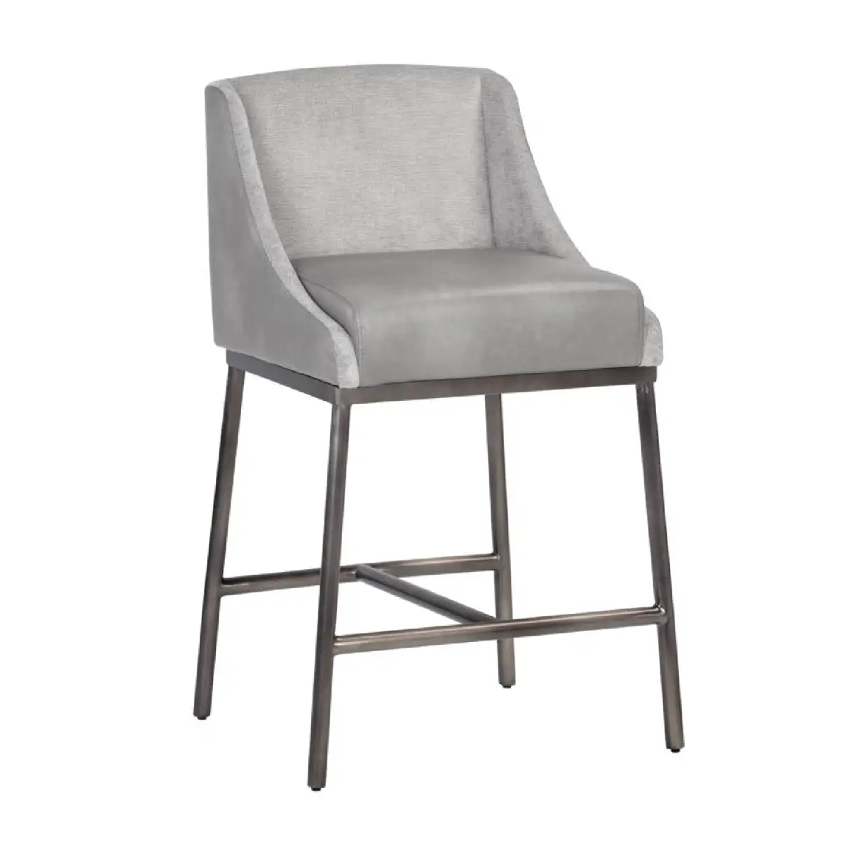 Low-Profile Leather Counter Stool