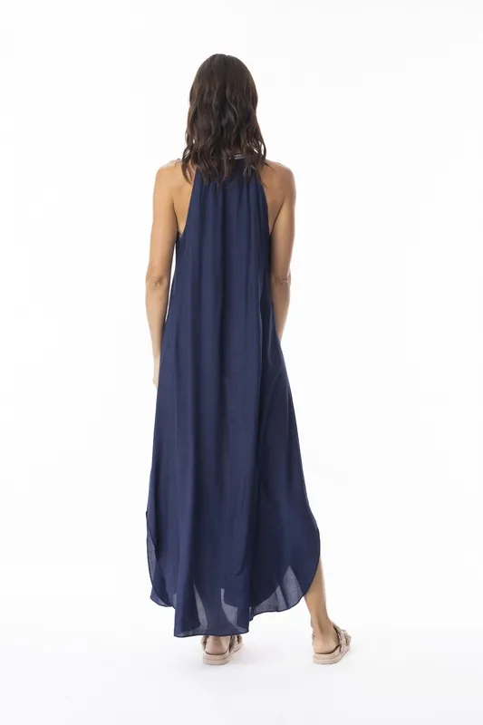 V-Neck Maxi Halter Sleeveless Dress